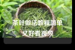 茶叶做法教程简单又好看视频