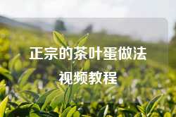 正宗的茶叶蛋做法视频教程